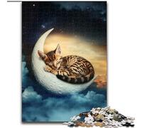 Jigsaw Puzzles for Adults 1000 Piece Cat on The Moon 1000 Piece Jigsaw Puzzle Challenging Brain Teaser for Teenagers, Family Fun, DIY Home Decor Gift 26X38CM