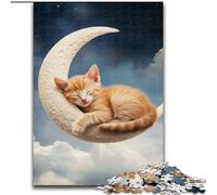 Jigsaw Puzzles for Adults 1000 Piece Cat on The Moon, Toys Educational Games Stress Relieving Great Gifts And Toys 50x75cm