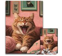 Jigsaw Puzzles for Adults 1000 Piece Cat on The Sofa Wooden Puzzles Perfect for Christmas, Halloween, Easter, New Year 50X75CM