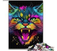 Jigsaw Puzzles for Adults, 1000 Piece Cat Pop Art Animal Angry Puzzle Challenging Brain Teaser for Teenagers, Perfect for Home Decor Or Gift (size : 26x38cm)