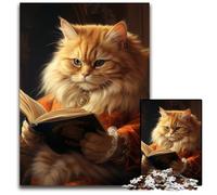 Jigsaw Puzzles for Adults 1000 Piece Cat Reading Book Challenging Puzzles for Home Decor & Holiday Fun 26X38CM/10.23x14.96inch