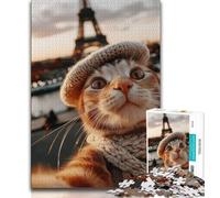 Jigsaw Puzzles for Adults 1000 Piece Cat Taking Selfie,learning Educational Toys Fun at Home Activities,Birthday Present,Travel Gifts 75x50cm