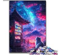 Jigsaw Puzzles for Adults 1000 Piece Cat Under Mount Fuji Made of Wood, Fun Activity for at Home size 50X75CM Family Fun Activity, Brain Challenge, for Teenager