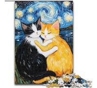 Jigsaw Puzzles for Adults, 1000 Piece Cats Hugging The Night Sky Puzzles 1000 Pieces for Adults for Birthdays, Holidays, And Special Occasions (size 26x38cm)