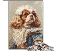 Jigsaw Puzzles for Adults 1000 Piece Cavalier King Charles Spaniel Help The Brain Exercise Addictive Toys to Cultivate Patience A Work of Art 50x75cm