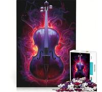 Jigsaw Puzzles for Adults 1000 Piece Cello in Flames Music, Anti-Stress Toys, Difficult And Challenge, Beautiful Design Game 50x75cm