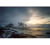 Jigsaw Puzzles for Adults 1000 Piece Challenging Puzzle for Family Birthday Party Educational GamesNatural Scenery,Coast,Norway,Lofoten Island 26x38CM