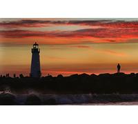 Jigsaw Puzzles for Adults 1000 Piece Challenging Puzzle for Family Birthday Party Educational GamesNatural Scenery,Sunset,Lighthouse,Ocean 38x52CM