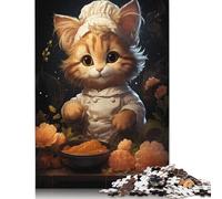 Jigsaw Puzzles For Adults 1000 Piece Chef Cook Kitten Puzzle Jigsaw For Adults Challenging Game 1000pcs (38x26cm)