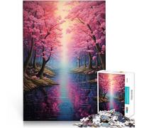 Jigsaw Puzzles for Adults 1000 Piece Cherry Blossom Reflections Entspannungsspiele Die Liebe zwischen Paaren stärken52x38cm