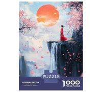 Jigsaw Puzzles for Adults 1000 Piece Cherry Blossom Waterfall Sunset Puzzles for Adults Relaxing Games A Work of Art Fun Activities at Home 70x50cm/1000pcs