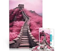 Jigsaw Puzzles for Adults 1000 Piece Cherry Great Wall of China Lernspiele Jedes Stück ist einzigartig Anspruchsvolles Familienspiel52x38cm