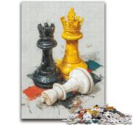 Jigsaw Puzzles for Adults 1000 Piece Chess Oil Painting Challenging Game Toys Deal As Gifts for The Whole Family for Ages 14+ 50x75cm