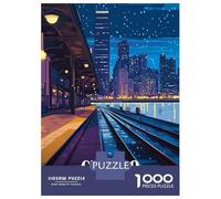 Jigsaw Puzzles for Adults 1000 Piece Chicago Cityscape at Night Teenager Puzzles Hands-on Game Home Decoration Christmas Birthday Gifts 38x26cm/1000pcs
