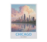 Jigsaw Puzzles for Adults 1000 Piece，Chicago Illinois，Educational Games Brain Challenge Jigsaw Puzzles for Adult Kids（26x38cm）-FG48