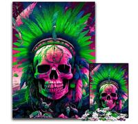 Jigsaw Puzzles for Adults 1000 Piece Chieftain Trippin Skull Jigsaw Puzzles Ideal for Teenagers & Collectors, Travel Gift, Family Activity 26X38CM/10.23x14.96inch