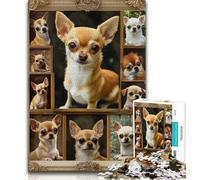 Jigsaw Puzzles for Adults 1000 Piece Chihuahua Collage Adult Jigsaw,Decompressing Intellectual Educational Toy Birthday Gift (size 75x50cm)