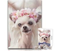 Jigsaw Puzzles for Adults 1000 Piece Chinese Crested Dog Unique Challenge Game Home Art Decor Gift For Birthdays Size 38x26cm