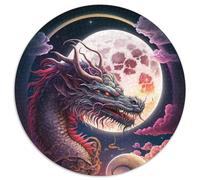 Jigsaw Puzzles for Adults, 1000 Piece Chinese Dragon 1000 Pieces Round Puzzles for Adults Challenging Brain Teaser, Family Activity, Home Decor, 67.5x67.5cm