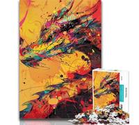 Jigsaw Puzzles for Adults 1000 Piece Chinese Dragon Oil Painting Jigsaw,Educational Games Wall Decoration Unique Birthday And Xmas Gifts 50x75cm