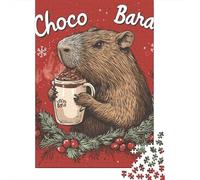 Jigsaw Puzzles for Adults 1000 Piece Christmas Capybara Woodenboard Puzzles for Adults Funny 1000pcs (75x50cm)