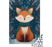 Jigsaw Puzzles for Adults 1000 Piece Christmas Fox Illustration Puzzles for Adults Relaxing Games A Work of Art Fun Activities at Home 52x38cm/1000pcs