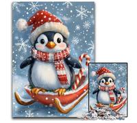 Jigsaw Puzzles for Adults 1000 Piece Christmas Penguin Cardboard Jigsaw Puzzles Difficult And Challenge, Great Gifts And Toys for Age 14 26X38CM