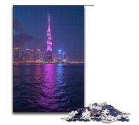 Jigsaw Puzzles for Adults 1000 Piece City Neon Lights Jigsaw Puzzles Games Toys Gift Suitable for Desktop Decoration 1000 PCS(38x26cm)