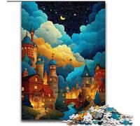 Jigsaw Puzzles for Adults 1000 Piece City Under The Night Sky Made of Wood, Perfect Home Or Office Decor, Ideal size 50X75CM for Family Interactive Game