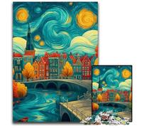 Jigsaw Puzzles for Adults 1000 Piece City Under The Night Sky Puzzle Gift DIY Fun Suitable for Home Living Room Office Decoration 26X38CM