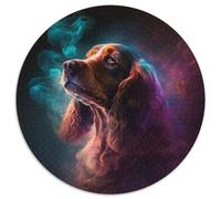 Jigsaw Puzzles for Adults 1000 Piece Cocker Spaniel Nebula Round Puzzles for 1000 Piece Birthday Gift Idea, Challenging Brain Teaser Game 67.5x67.5cm