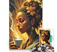 Jigsaw Puzzles for Adults 1000 Piece Coffee Harmony, Fun Games, Hand Speed Race, Artists Collection, Fine Art 50x75cm