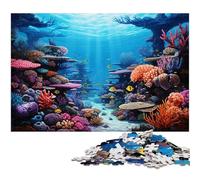 Jigsaw Puzzles for Adults 1000 Piece Color Illustration of The Great Barrier Reef Paper Puzzle - Learning Educational Toys Family Games 1000 PCS(38x26cm)