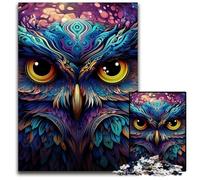 Jigsaw Puzzles for Adults 1000 Piece Color Owl Impossible Jigsaw Puzzles for Adults Ideal for Family Fun, Relaxation 50x75CM/19.68x29.52inch