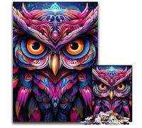 Jigsaw Puzzles for Adults 1000 Piece Color Owl Impossible Jigsaw Puzzles for Adults Ideal for Family Fun, Relaxation 50x75CM/19.68x29.52inch