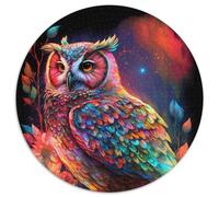 Jigsaw Puzzles for Adults 1000 Piece Color Owl Round Jigsaws 1000 Pieces for Adults Challenging Brain Teaser, Family Activity, Home Decor, 67.5x67.5cm