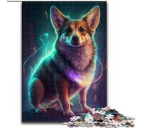 Jigsaw Puzzles for Adults 1000 Piece Colored Corgi Made of Wood, Fun Activity for at Home 50x75cm Family Fun Activity, Brain Challenge, for Teenager