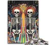 Jigsaw Puzzles for Adults 1000 Piece Colored Skull Adult Jigsaw,Game Toys Every Piece Is Unique - Challenging Family Fun Game (50x75cm)