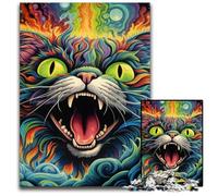 Jigsaw Puzzles for Adults 1000 Piece Colorful Art Cat Impossible Jigsaw Puzzles for Adults Ideal for Family Fun, Relaxation 50x75CM/19.68x29.52inch