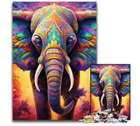 Jigsaw Puzzles for Adults 1000 Piece Colorful Art Elephant Jigsaw Puzzles Colorful Home Decor & Interactive Family Game, 50x75CM/19.68x29.52inch