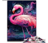 Jigsaw Puzzles for Adults 1000 Piece Colorful Art Flamingo cardboard Jigsaw Puzzles Home Decor Brain Teaser Game for Teenagers & Family Interaction size : 26x38cm