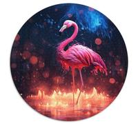 Jigsaw Puzzles for Adults 1000 Piece Colorful Art Flamingo Round Puzzles for 1000 Piece Birthday Gift Idea, Challenging Brain Teaser Game 67.5x67.5cm