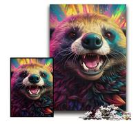Jigsaw Puzzles for Adults 1000 Piece Colorful Art Honey Badger cardboard Jigsaw Puzzles Size 26x38cm Brain Challenge Game for Teenagers & Family Interaction