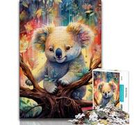 Jigsaw Puzzles for Adults 1000 Piece Colorful Art Koala,Challenging Difficult with Fully Interlocking Randomly Shaped Pieces 38x26cm