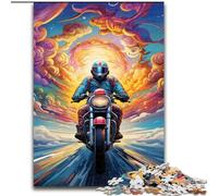 Jigsaw Puzzles for Adults, 1000 Piece Colorful Art Motorcycle Wooden Jigsaw Puzzles for Adults size50x75cm Brain Challenge, for Teenagers & Home Decor
