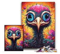 Jigsaw Puzzles for Adults 1000 Piece Colorful Art Ostrich Jigsaw Puzzles for Adults 26x38 cm Brain Teaser & Home Decor, Perfect
