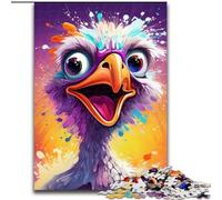 Jigsaw Puzzles for Adults, 1000 Piece Colorful Art Ostrich Puzzles 1000 Pieces for Adults for Teenagers Educational Games Gifts (Size 38x26cm)