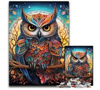 Jigsaw Puzzles for Adults 1000 Piece Colorful Art Owl Jigsaw Puzzles Colorful Home Decor & Interactive Family Game, 50x75CM/19.68x29.52inch