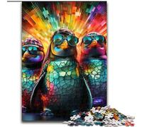 Jigsaw Puzzles for Adults, 1000 Piece Colorful Art Penguin Challenging Puzzles size 26x38cm Colorful Home Decor & Interactive Family Game
