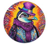 Jigsaw Puzzles for Adults 1000 Piece Colorful Art Penguin Round Jigsaw Family Interactive Game,Brain Teaser Gift,Educational Toy (67.5x67.5cm)